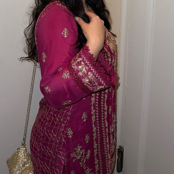 String N Thread Magenta Sharara Size M embroidery and sequins . Worn once - Picture 3 of 4